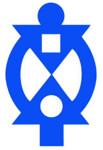 The Adinkra symbol, two arrows pointing towards one another with a circle surrounding